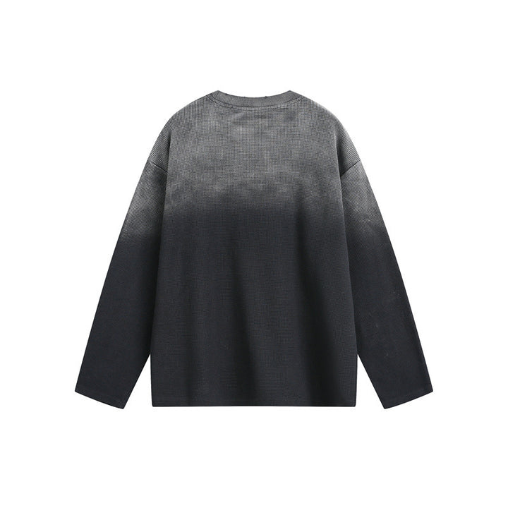 Unisex Oversize-Longsleeve Sweatshirt mit Dip-Dye, großflächigem Grafikprint und Brusttasche Echoarchiv