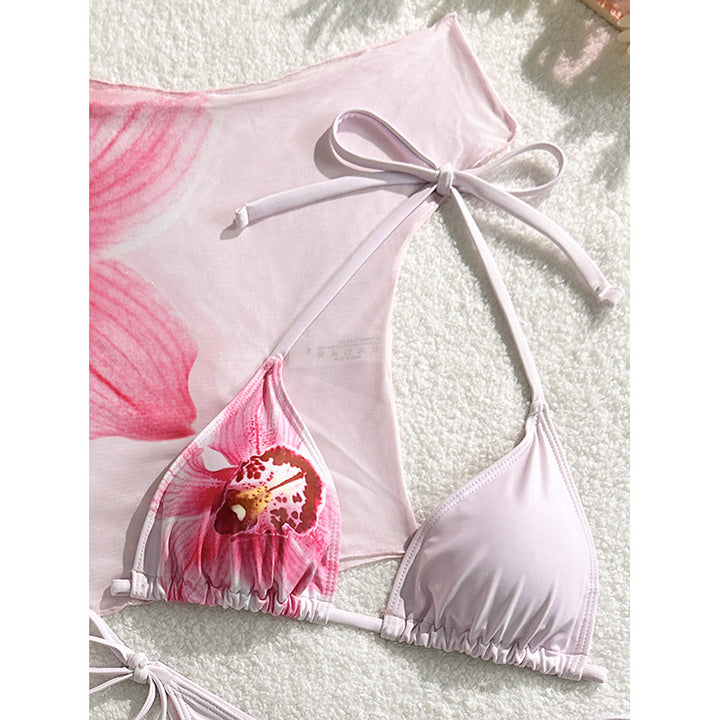 Damen Bikini-Set mit floralem Design und transparentem Cover-Up Echo Archiv