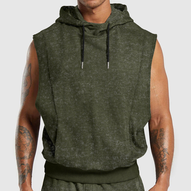Herren ärmelloses Kapuzenshirt aus weichem Sweatstoff Echoarchiv