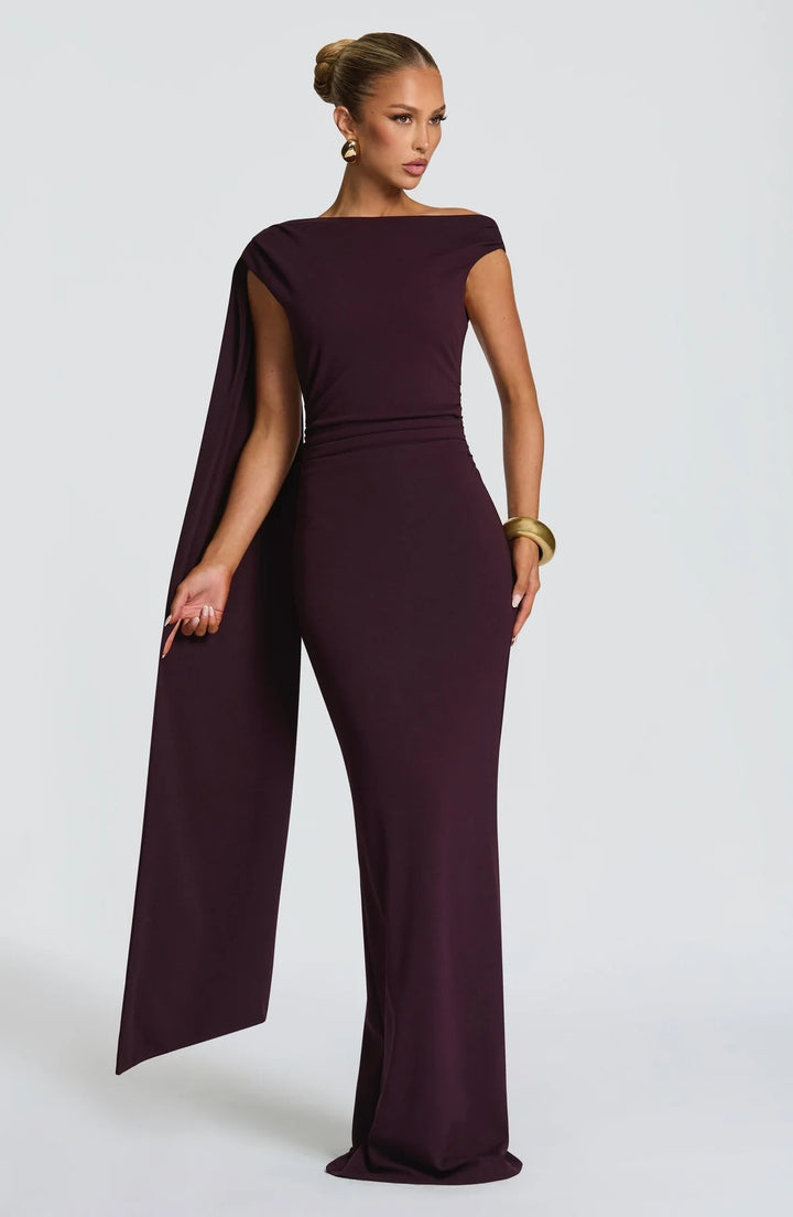 Damen Elegantes Langes Abendkleid mit Ein-Schulter-Design Echo Archiv