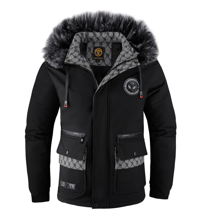 Herren nan gefütterte Winterparka mit Kunstfellkapuze, Thermoisolierung und multifunktionalen Taschen Echo Archiv