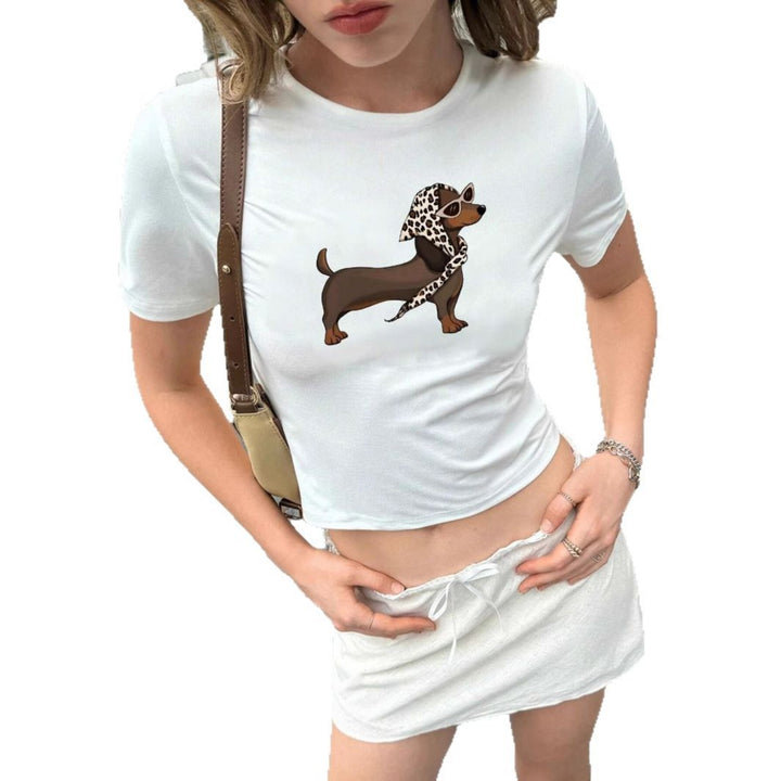 Damen T-Shirt mit originellem Tiermotiv und figurbetontem Schnitt Echo Archiv