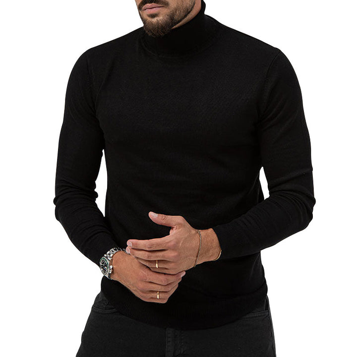 Herren eleganter Rollkragenpullover mit strukturierter Oberfläche und hochwertigem Baumwollmix Echoarchiv