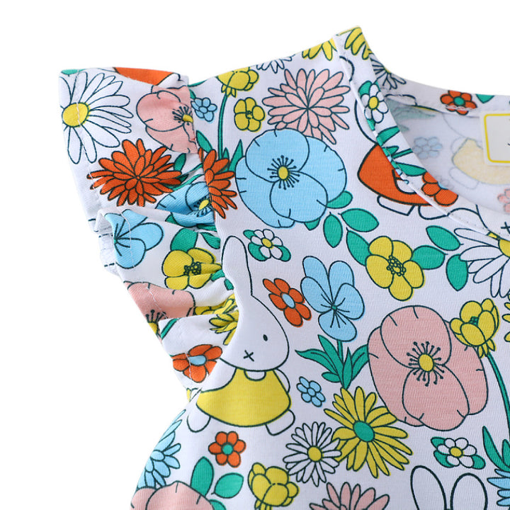 Mädchen Sommerkleid mit buntem Blumen- und Tierdesign Echo Archiv