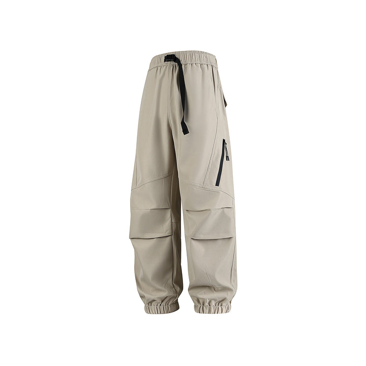 Herren Weite technische Cargo-Joggerhose mit elastischem Tunnelzugbund, aufgesetzten Klappentaschen und Reißverschluss-Beintasche Echo Archiv