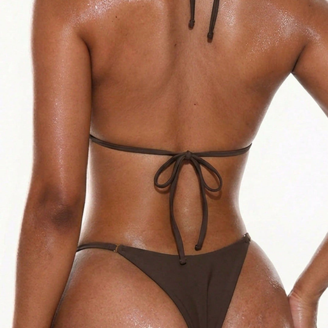 Damen Triangel-Bikini mit modischen Metallic-Details Echo Archiv
