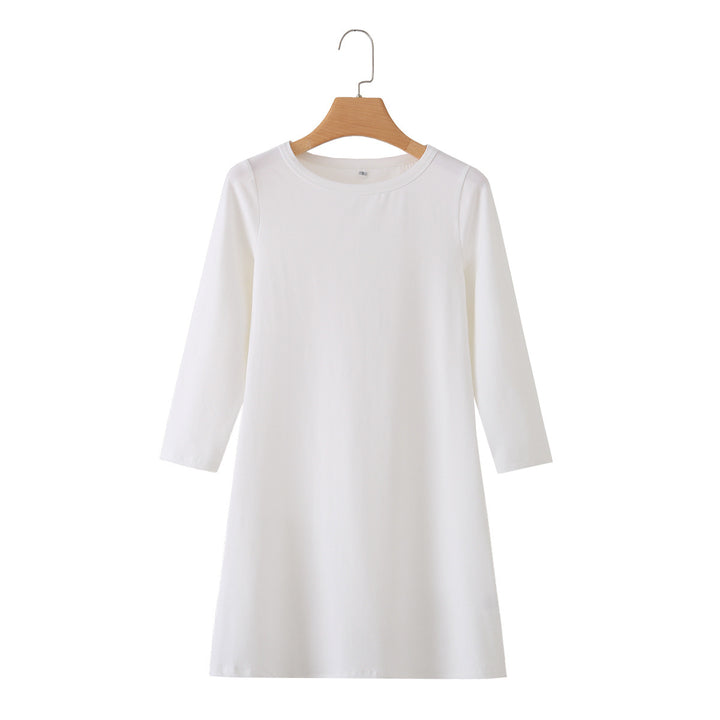 Damen Kuscheliges A-Linien Sweatkleid mit 3/4-Ärmeln und Rundhalsausschnitt Echo Archiv