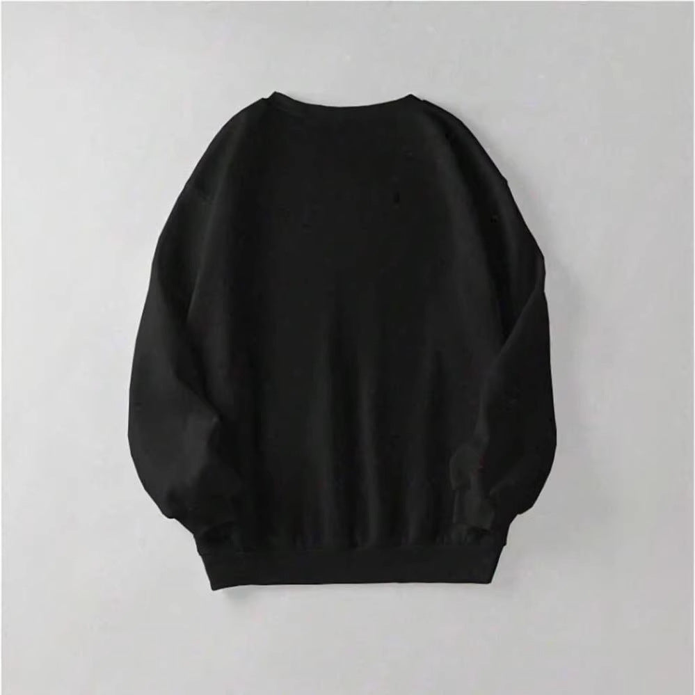 Damen lässiges Oversize-Sweatshirt mit Vintage-Schädel-Print und geripptem Saum – Avérine