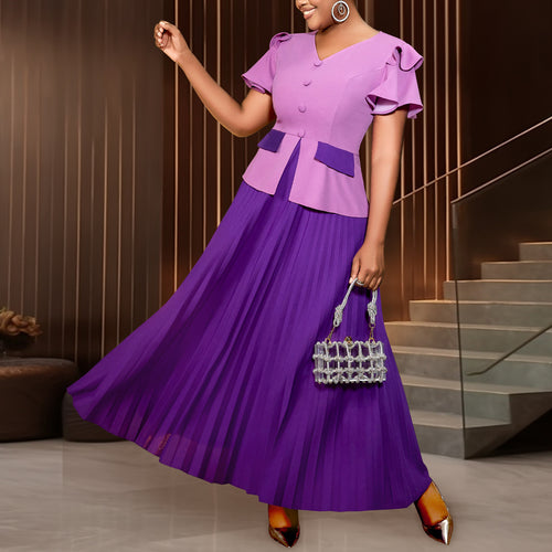 Damen Elegantes Set aus Blusentop und plissiertem Rock Echo Archiv