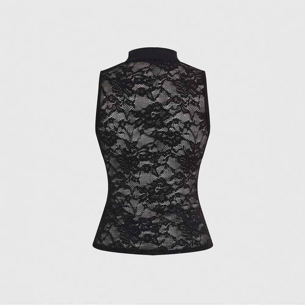 Damen Chinesisches Sticktop mit hochgeschlossenem Design und floralem Motiv Echo Archiv