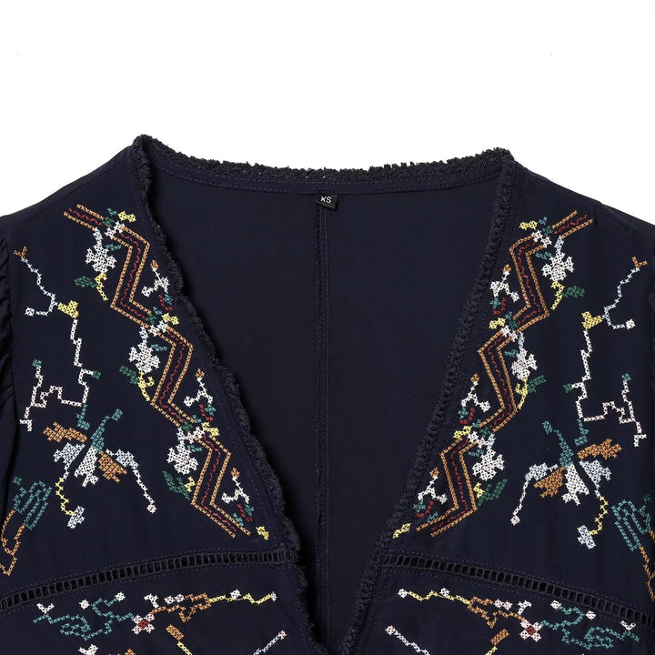 Damen kurze Bluse mit Platz für elegantes Binden Echo Archiv