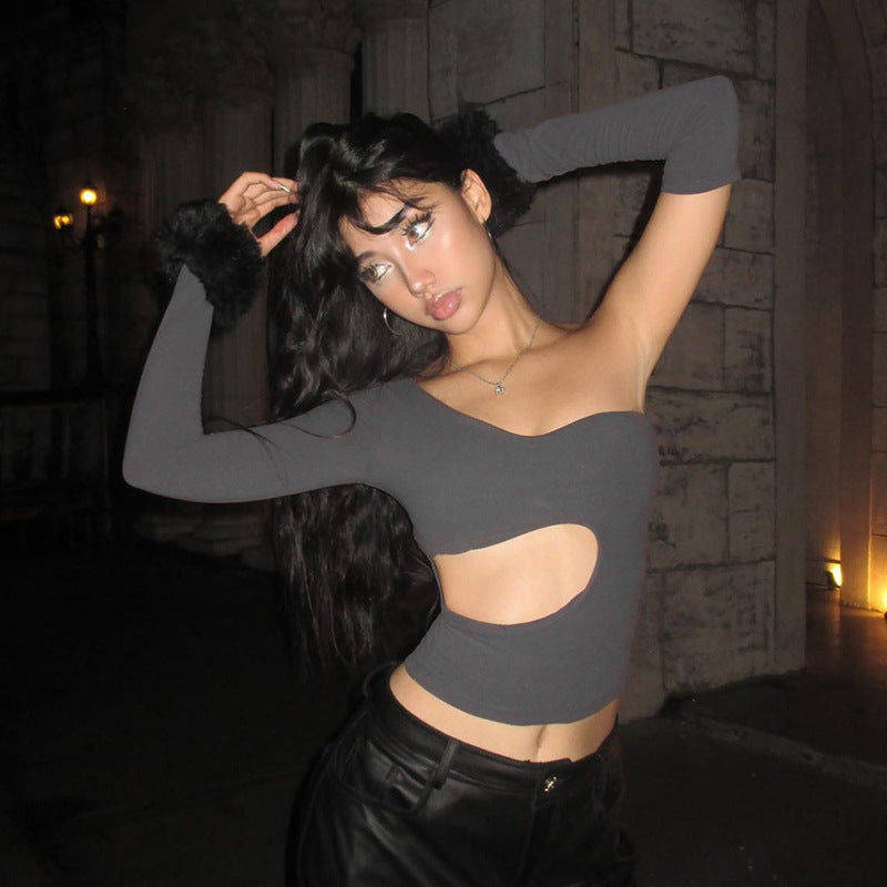 Damen asymmetrisches Langarmshirt mit Cut-out und innovativem Designs Echo Archiv