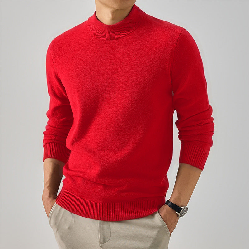 Herren Kurzer Rollkragen-Feinstrickpullover mit schmaler Silhouette Echo Archiv