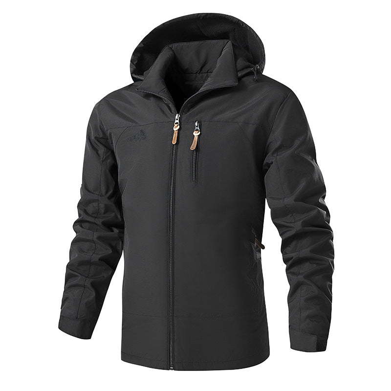 Herren Ultraleichte Softshell‑Hybridjacke mit verstellbarer Kapuze, wind‑ und wasserabweisender Membran Echo Archiv