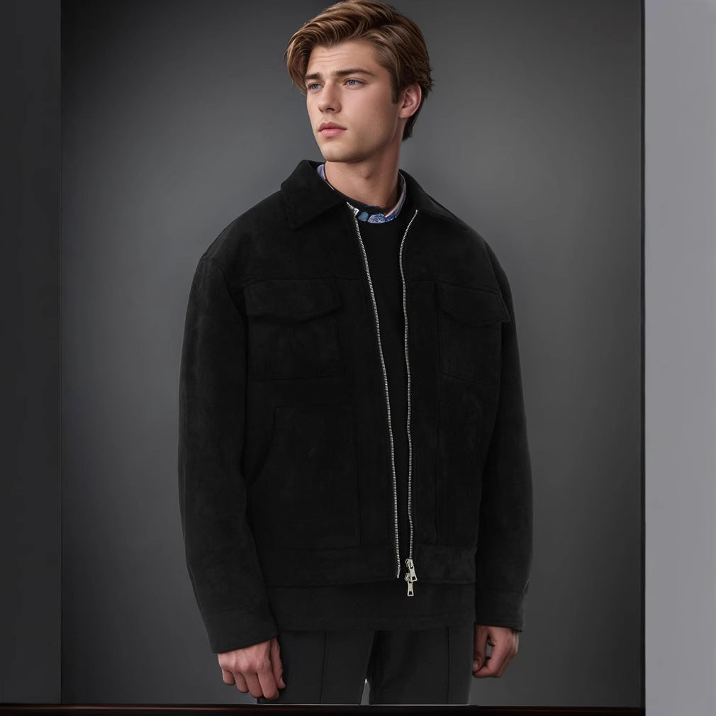 Herren modische Jacke mit praktischen aufgesetzten Taschen und Reißverschluss Echoarchiv