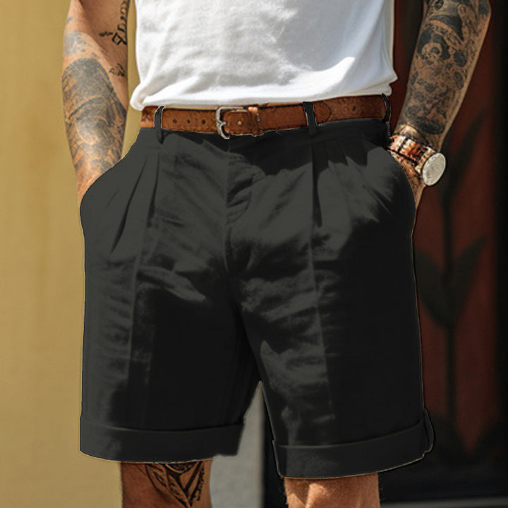 Herren Shorts aus atmungsaktivem Leinen mit praktischem Taschen-Design Echoarchiv