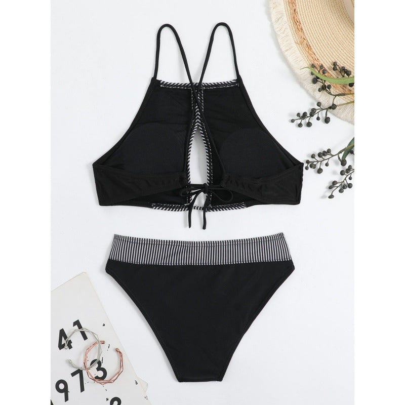 Damen Sport-Bikini mit modischem Streifen-Design und verstellbaren Trägern Echo Archiv