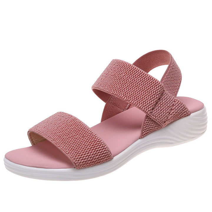 Damen Strick‑Sandalen mit elastischen Riemen und dämpfender Plateau‑Sohle Echo Archiv