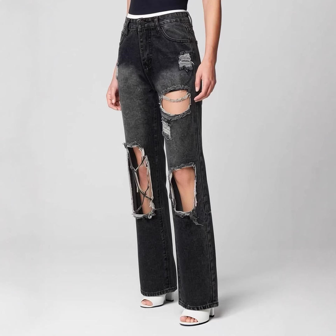 Damen distressed Mom Jeans mit trendy Cut-Out-Details Echo Archiv