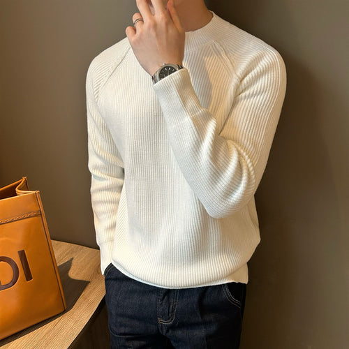 Herren Feinstrick-Henley-Pullover mit Raglanärmeln und feiner Rippstruktur Echoarchiv