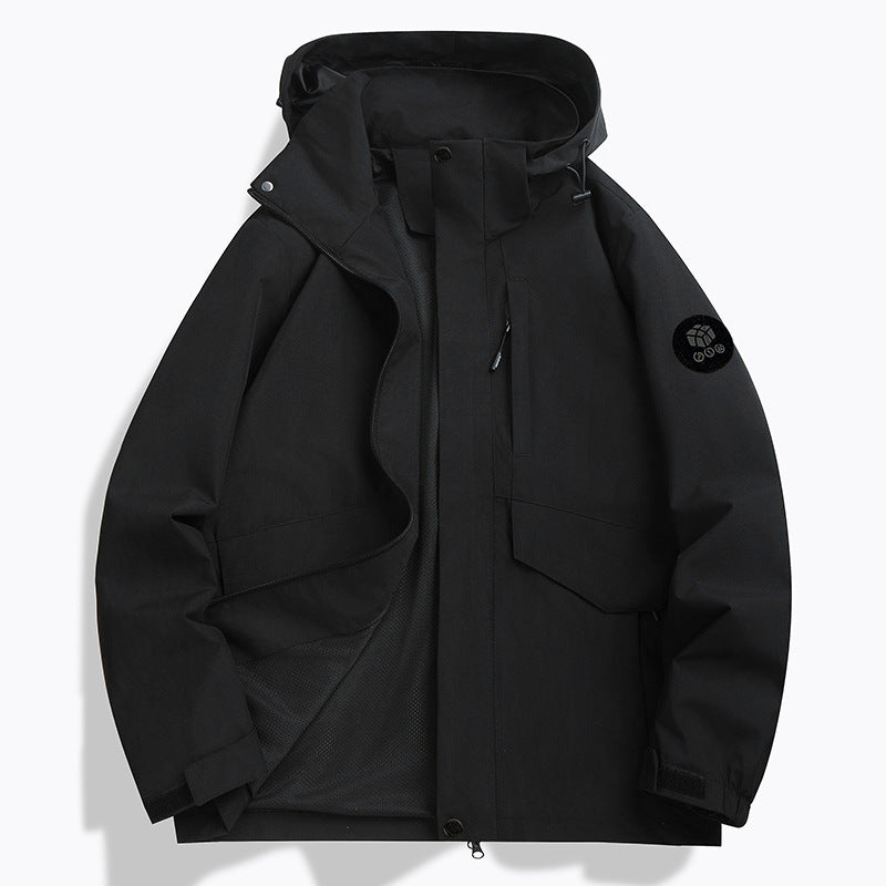 Herren Wetterfeste Softshell‑Jacke mit Mesh‑Futter, verstellbarer Kapuze und abdeckbarer Reißverschlussleiste Echo Archiv
