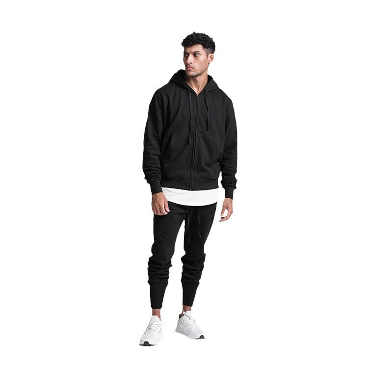 Herren Sportliche Kapuzensweatjacke mit durchgehendem Reißverschluss Echoarchiv