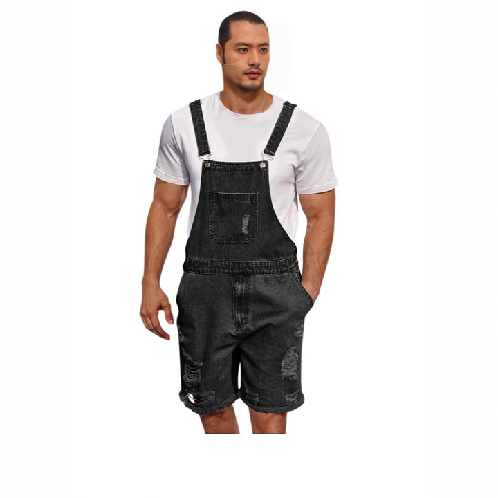 Herren Denim-Latzshorts im lässigen Design mit Aufgesetzten Taschen Echo Archiv