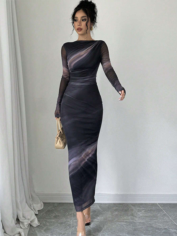 Damen Elegantes Wickelkleid mit Struktur Echo Archiv