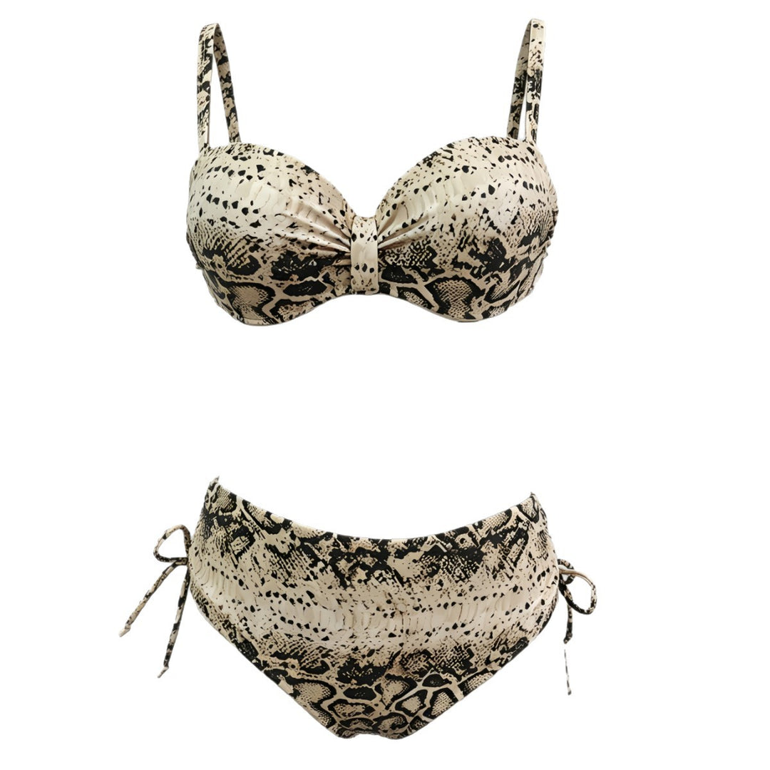 Damen Hochgeschnittener Snake-Print Bikini Echo Archiv