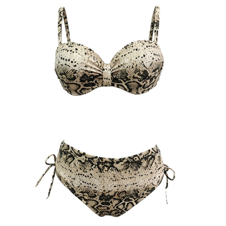Damen Hochgeschnittener Snake-Print Bikini Echo Archiv