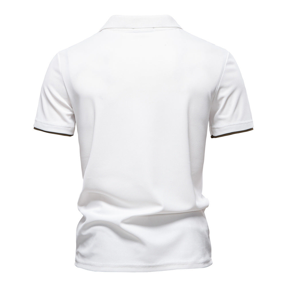 Herren Poloshirt mit modernem Blockdesign und hochwertiger Baumwollmischung Echoarchiv
