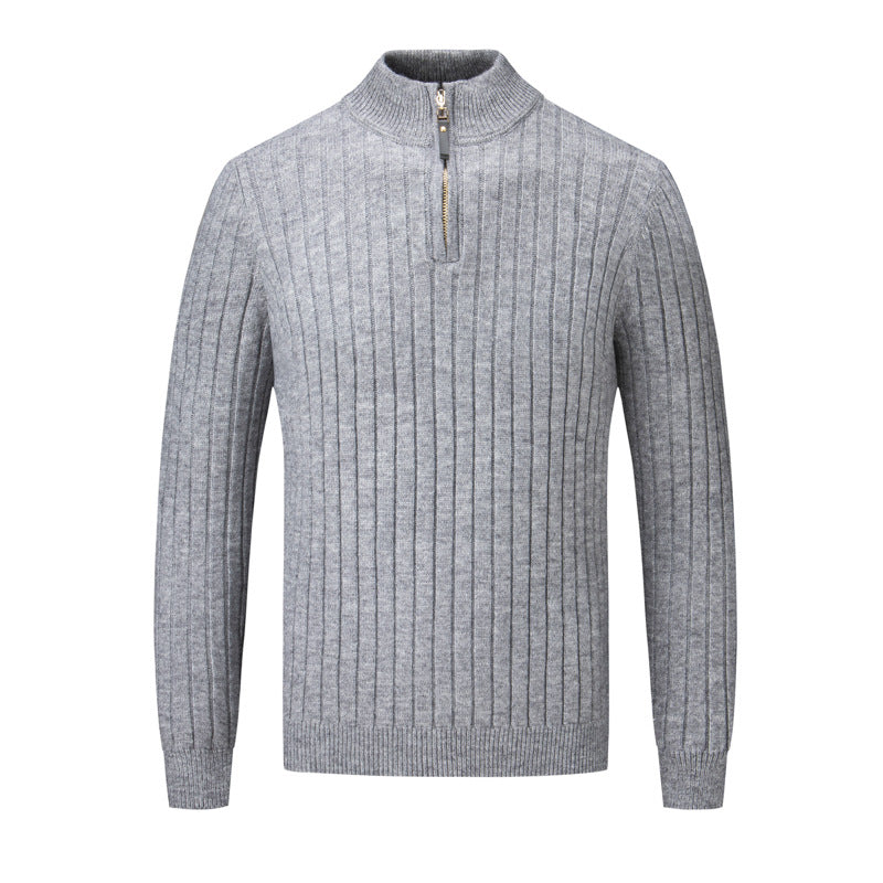 Herren Pullover mit modernem Stehkragen und ergänzendem Reißverschluss Echoarchiv