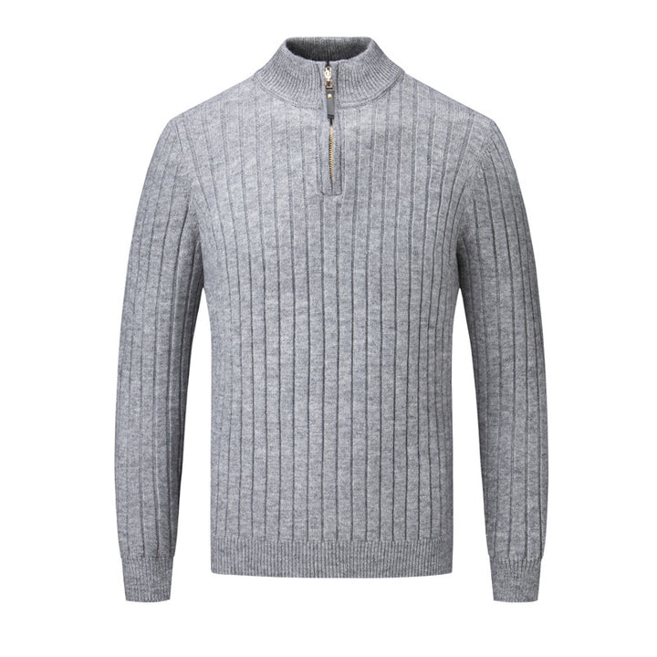 Herren Pullover mit modernem Stehkragen und ergänzendem Reißverschluss Echoarchiv