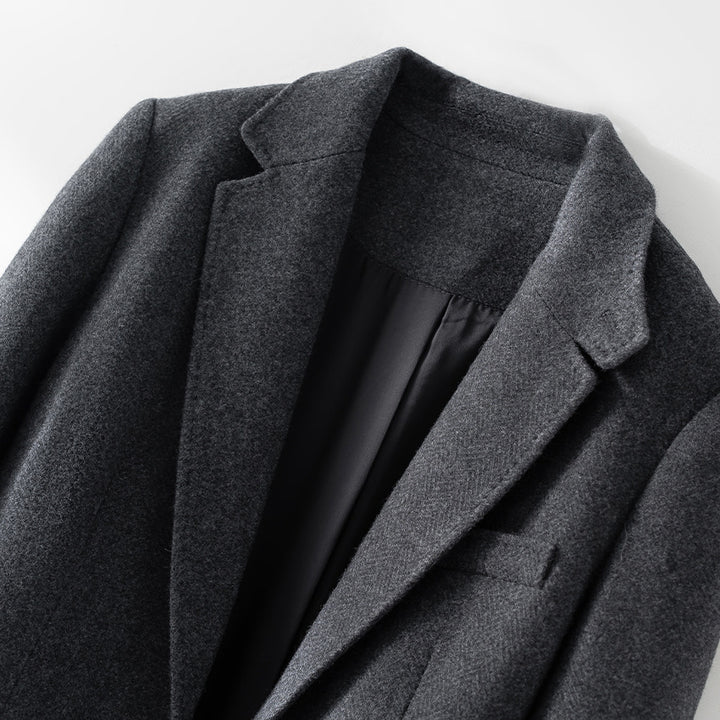 Damen Halbgefütterter Ein-Knopf-Wollmix-Blazer mit abgerundetem Saum Echoarchiv