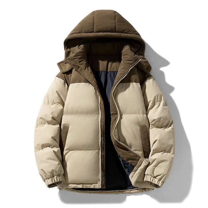Damen warme Steppjacke mit abnehmbarer Kapuze und hochgeschlossenem Kragen Echoarchiv