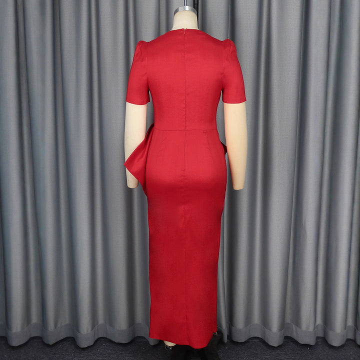 Damen Maxikleid mit eleganter Drapierung und voluminösem Rock Echo Archiv