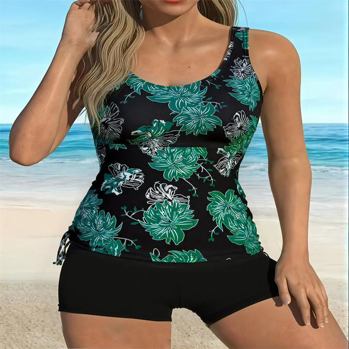 Damen Tankini-Set mit floralem Oberteil und sportlichem Höschen Echo Archiv