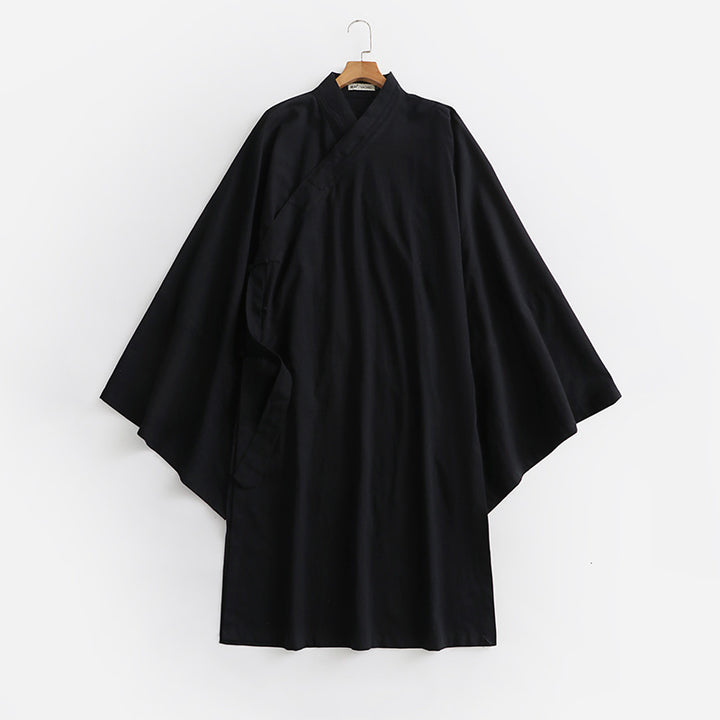 Unisex Oversize Kimono-Mantel mit weitem Ärmel und asymmetrischer Wickelvorderseite Echoarchiv