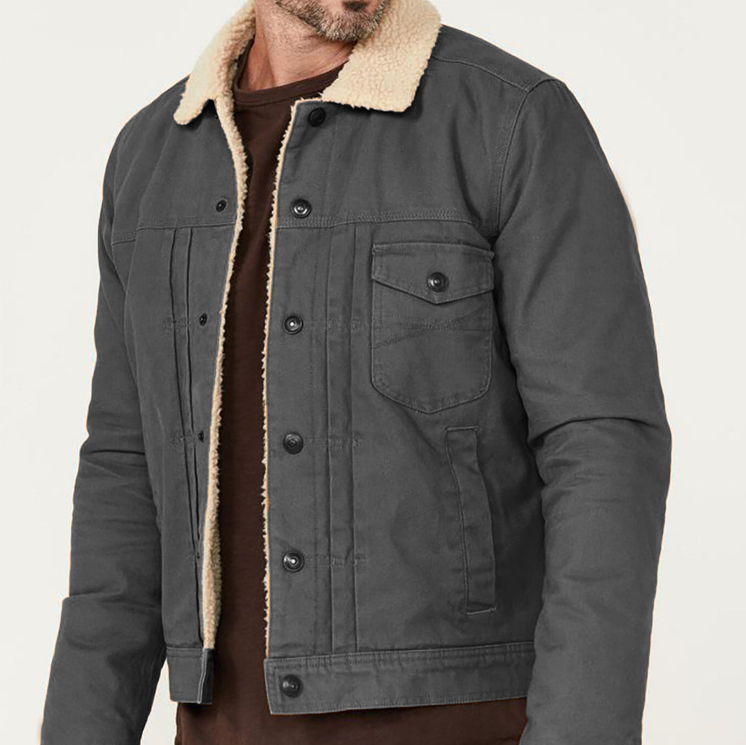 Herren kuschelige und stylische Fleecejacke mit Druckknöpfen Echoarchiv