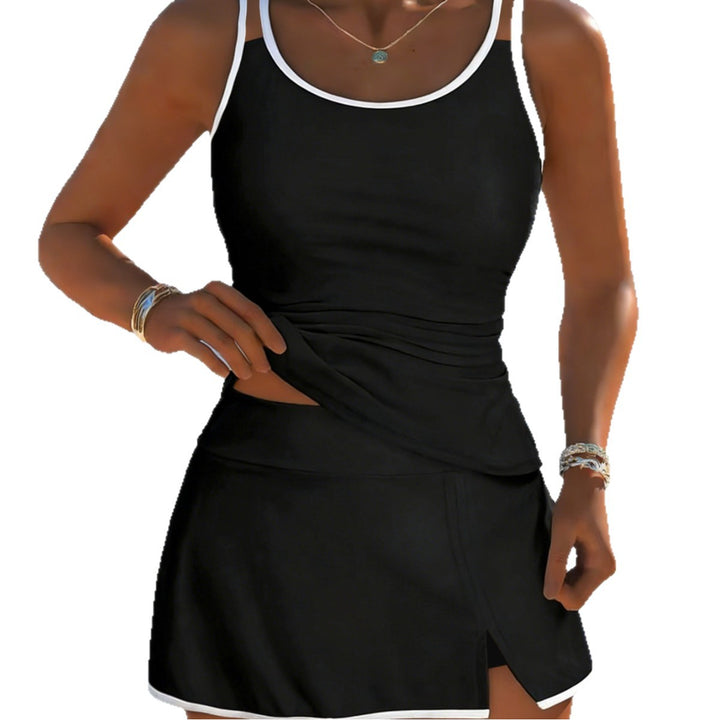 Damen Sportliches Tankini-Set mit elegantem Rock und verstellbaren Trägern Echo Archiv