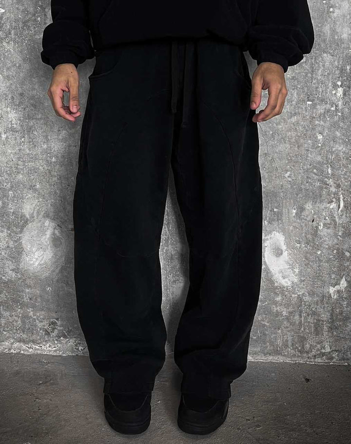 Herren nan Oversize-Freizeitjogger mit geschwungenen Nahtdetails, Kordelzugbund und elastischen Beinabschlüssen Echo Archiv