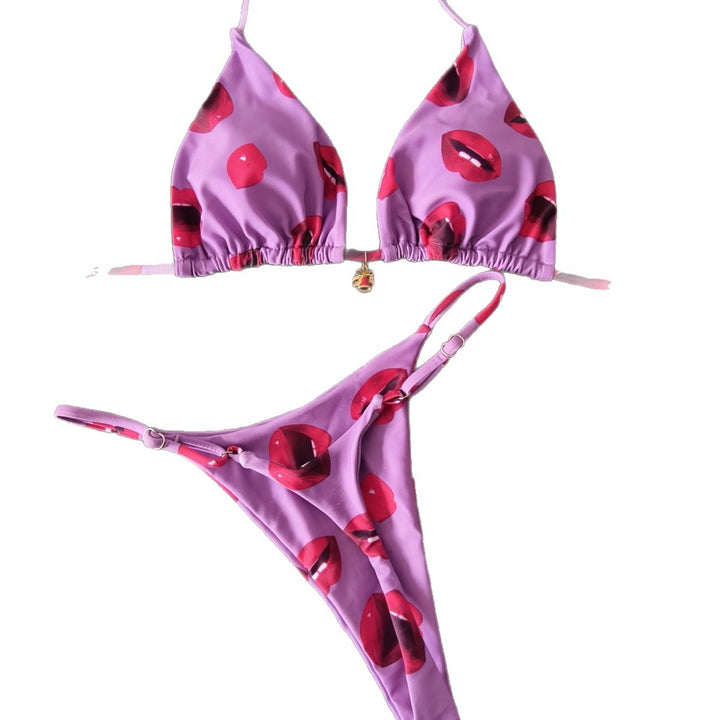 Damen Triangel-Bikini mit verspieltem Lippen-Design Echo Archiv