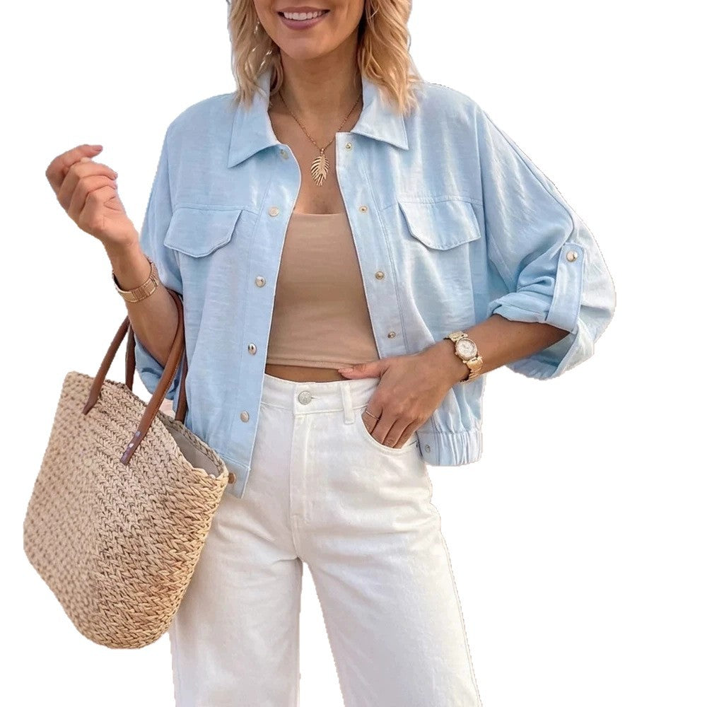 Damen Lässige Sommerjacke mit Knopfdetails Echo Archiv