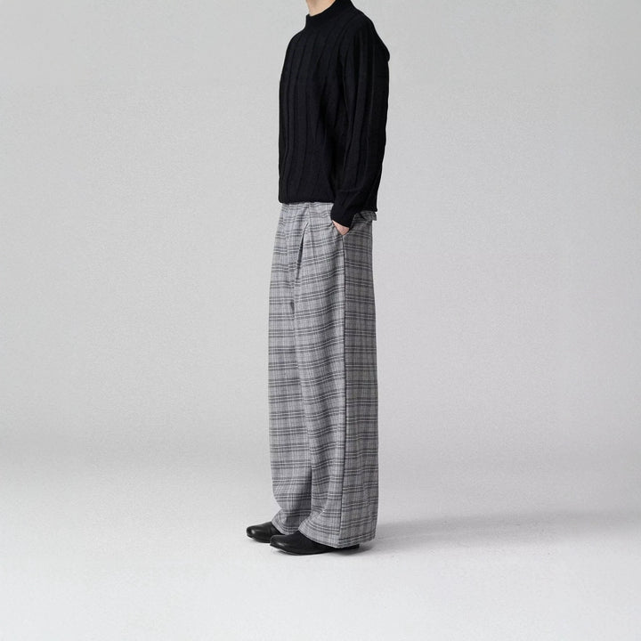 Herren Weitgeschnittene Karottenhose mit Karo-Muster Echoarchiv
