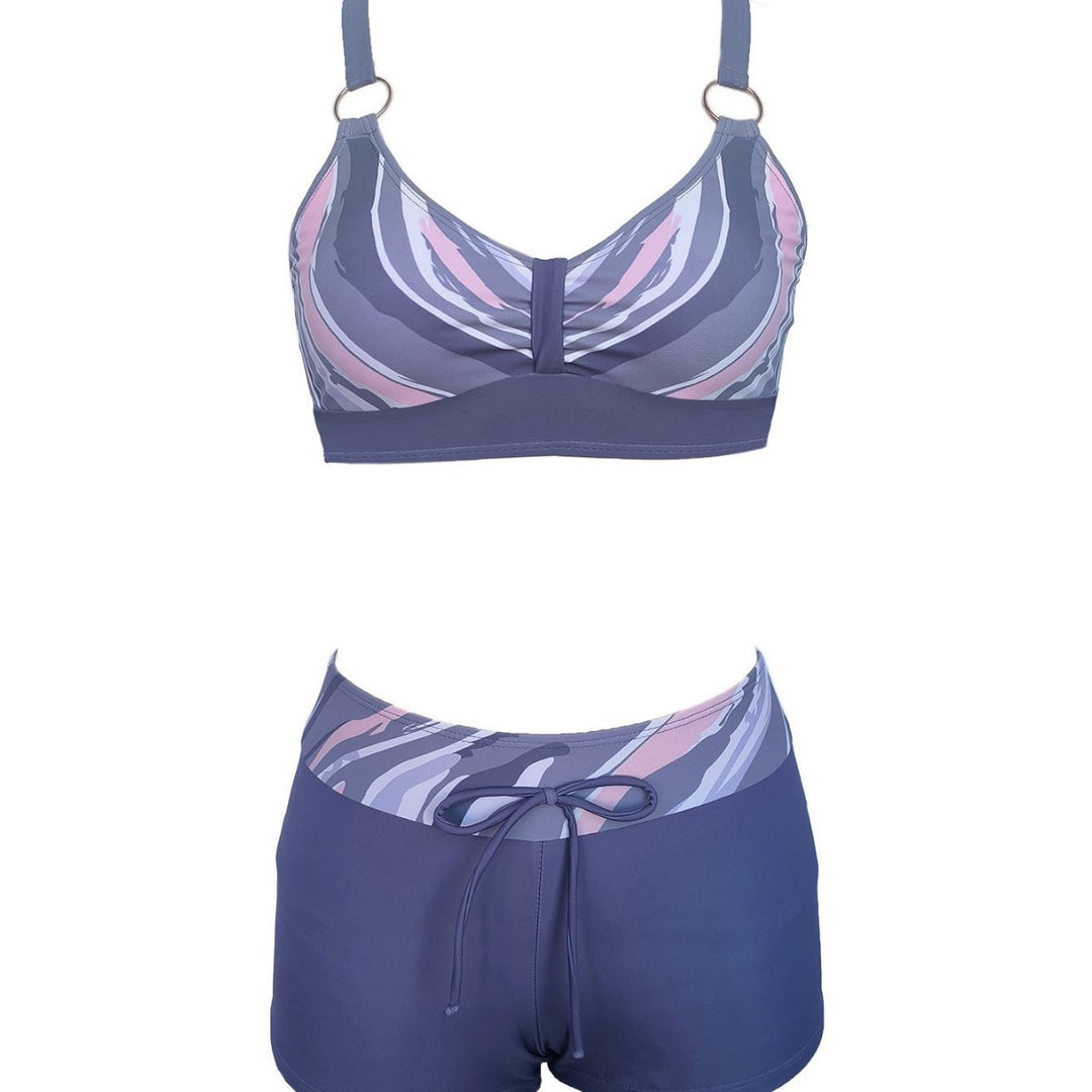 Damen Sportliches Bikini-Set mit hoher Taille und trendigem Muster Echo Archiv