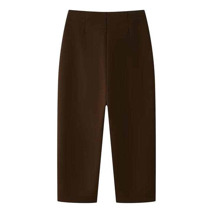 Damen Weite Cropped-Hose mit hoher Taille und elastischem Bund Echo Archiv