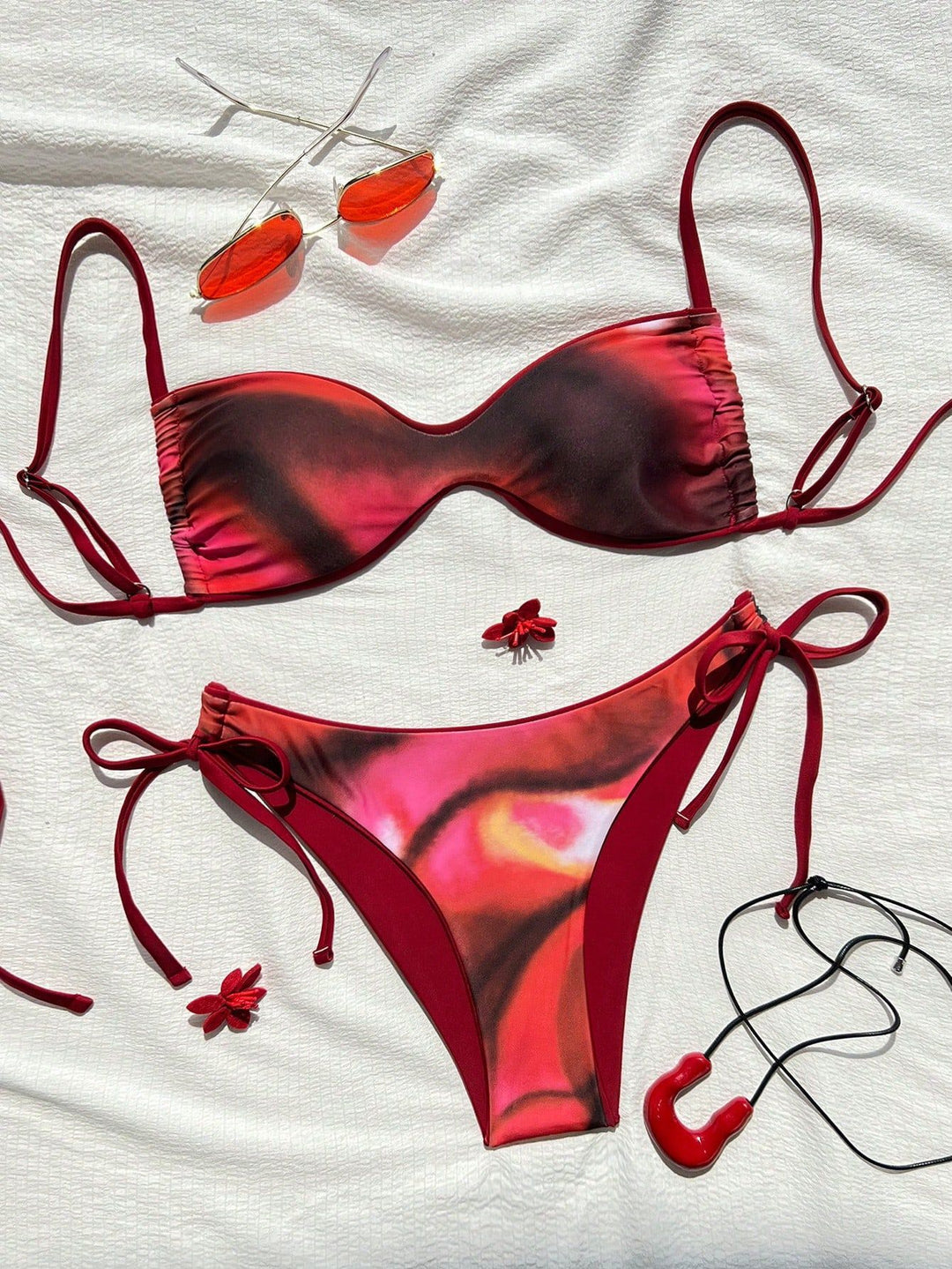 Damen Push-Up Bikini mit elegantem Animal-Print und verstellbaren Trägern Echo Archiv