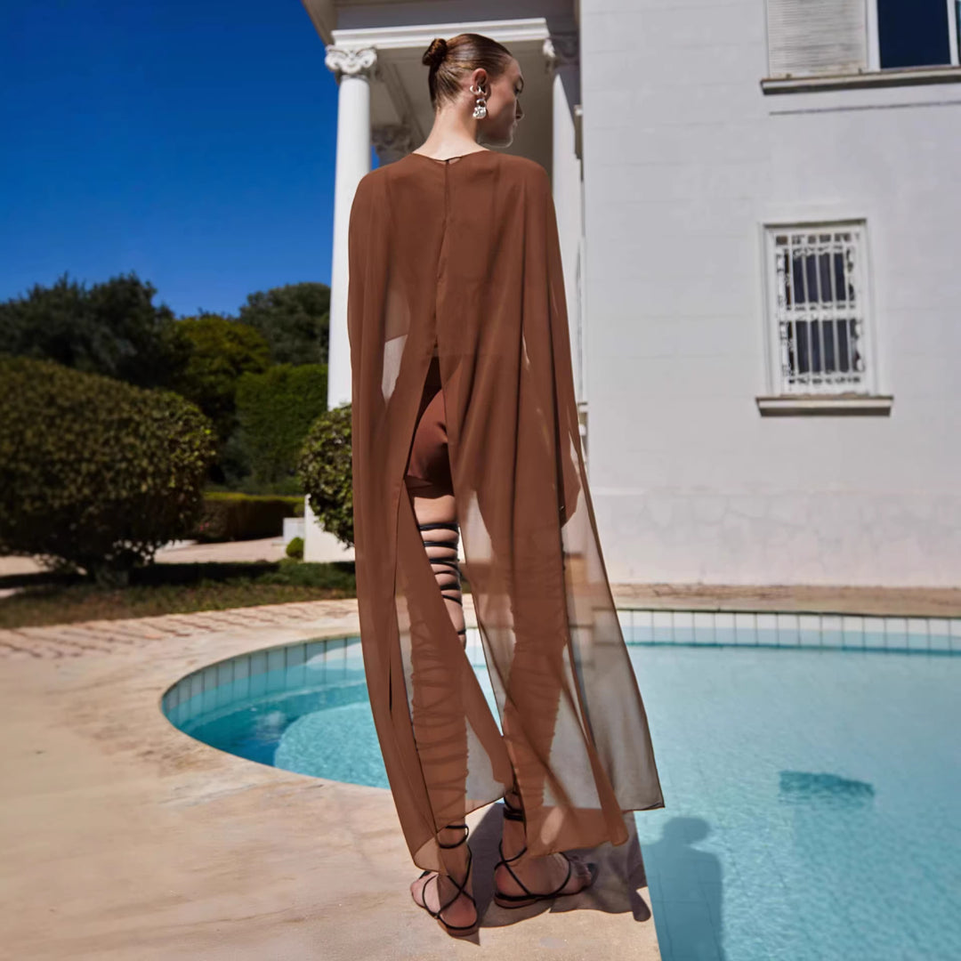 Damen transparentes Strand-Outfit mit modischen Längen und Schnürdetails Echo Archiv