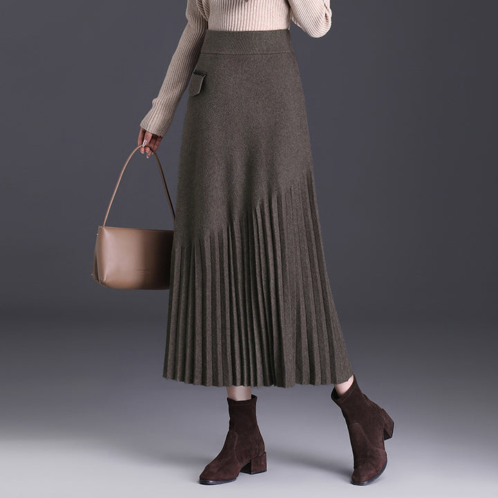 Damen Eleganter Plissierter Maxirock Echo Archiv