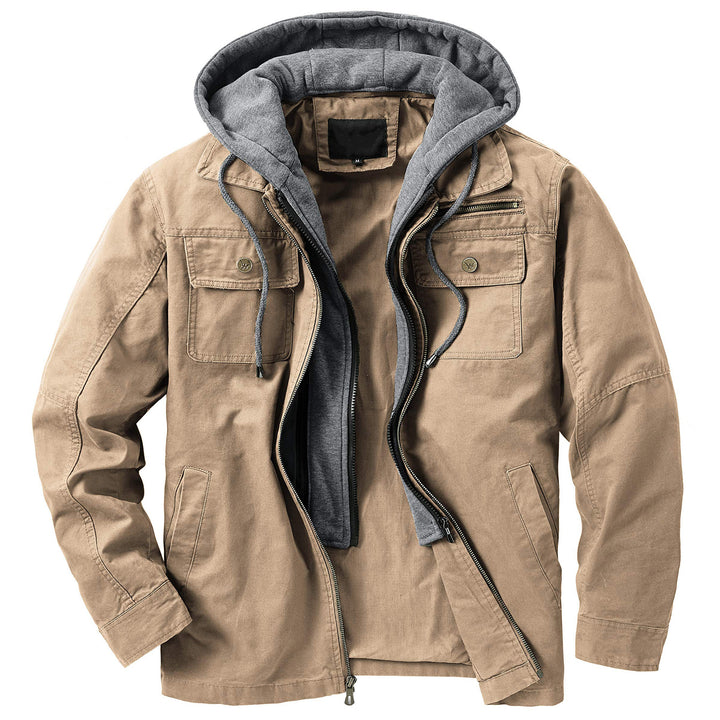 Herren vielseitige Utility-Jacke mit abnehmbarer Kapuze und praktischem Innenfutter Echoarchiv
